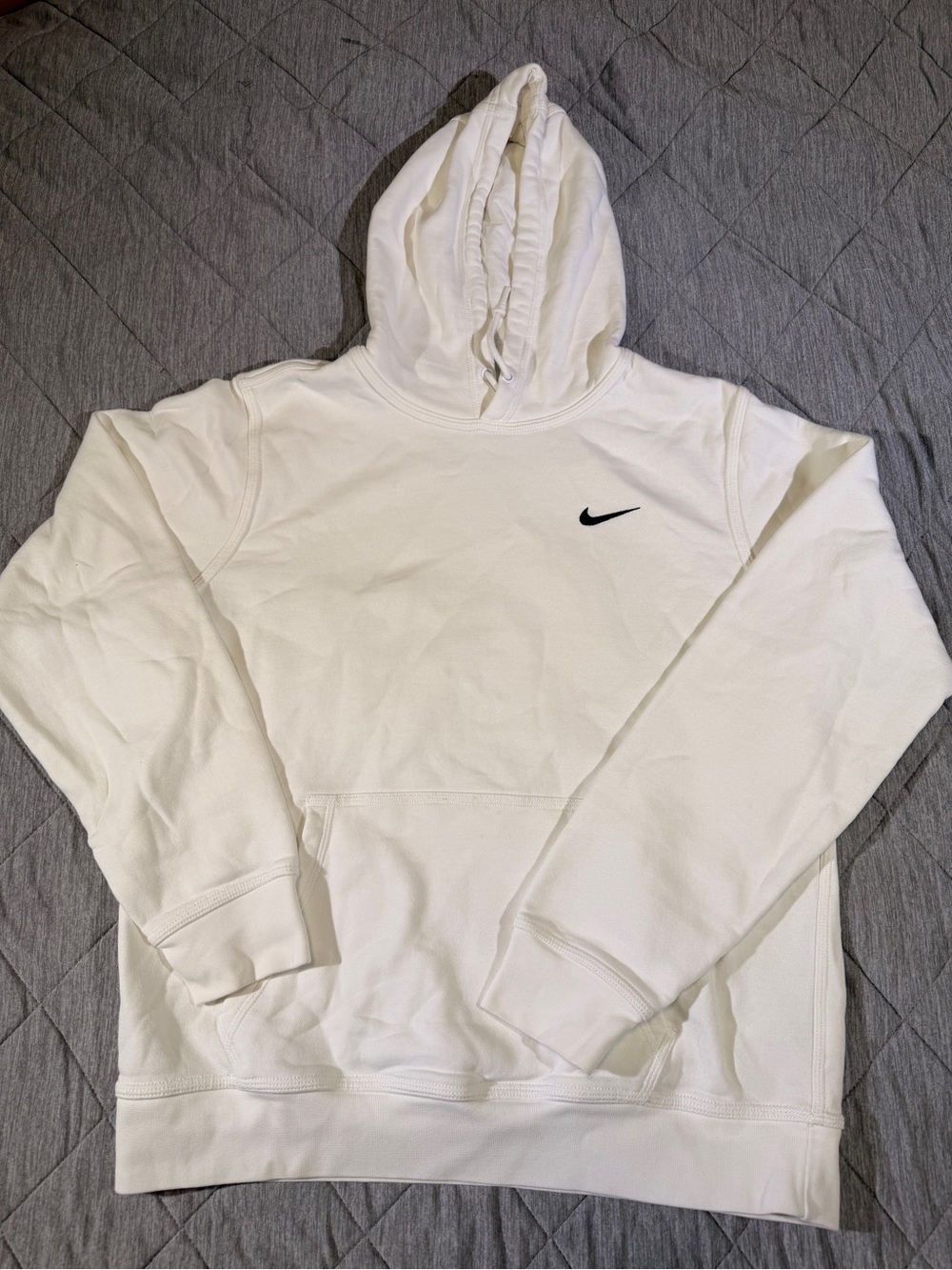Nike White Hoodie with Black Swoosh